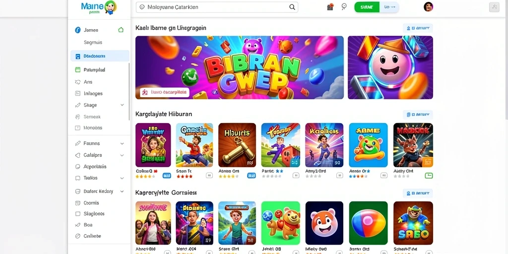 Tampilan awal game yang menarik dan intuitif.