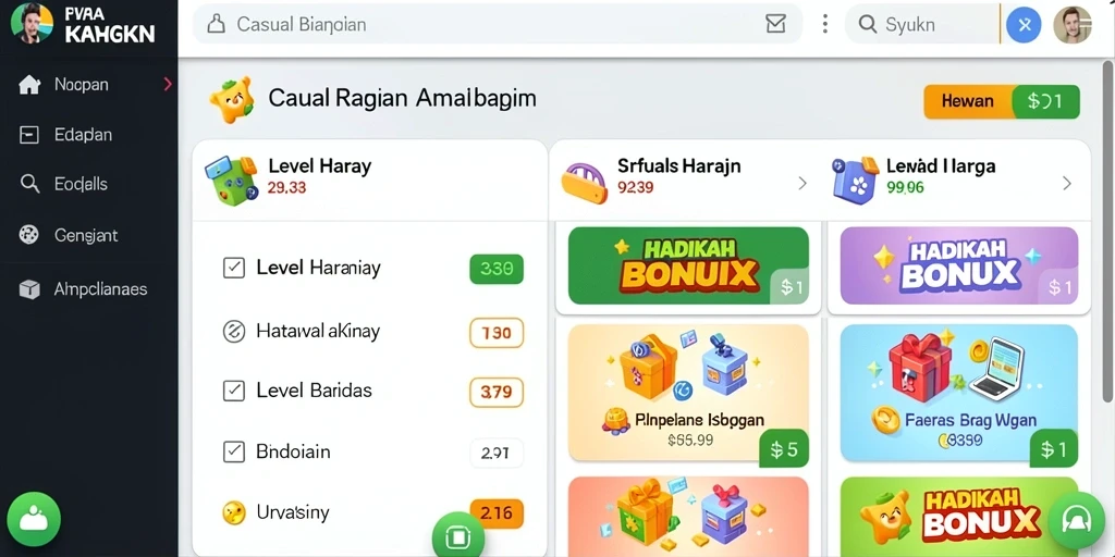 Tampilan awal yang memukau dan menggugah selera bermain.